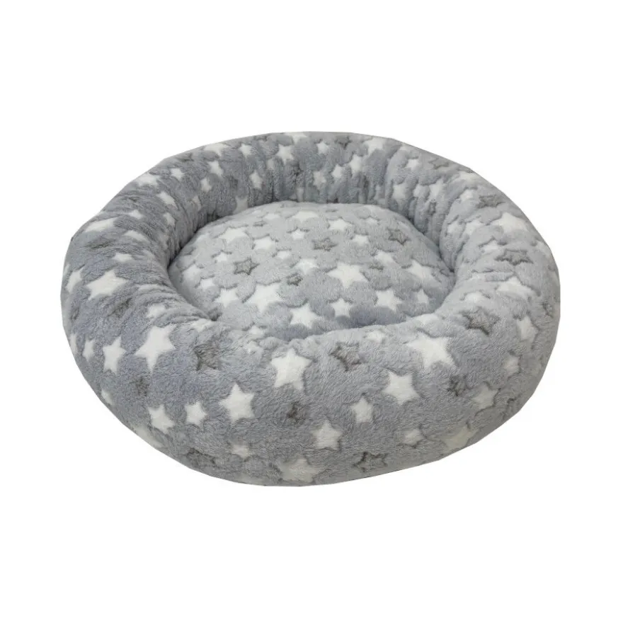 Leeby Cama Donut Estrella Gris para gatos