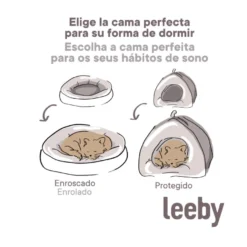 Leeby Cama Donut Estrella Gris para gatos