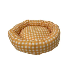 Leeby Cama Donut Vichy Naranja para gatos