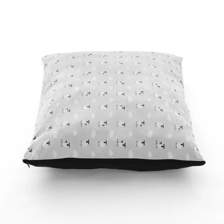 Leeby Cama gris con ovejitas desenfundable para cachorros
