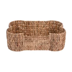 Leeby cama hueso de mimbre marrón para perros