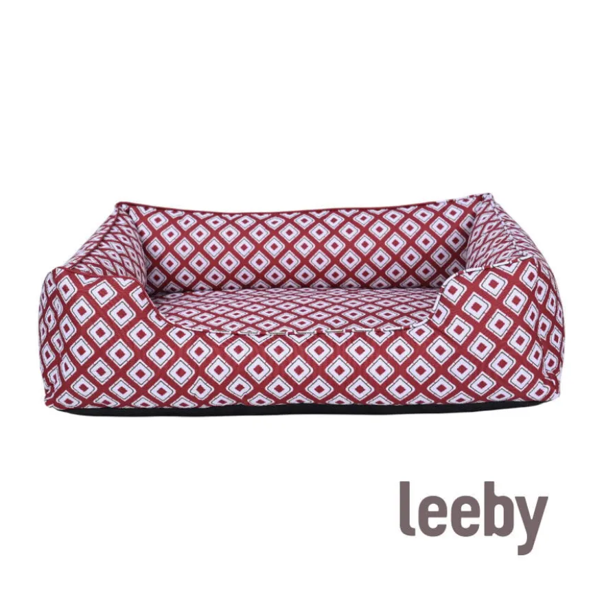 Leeby cama impermeable roja para perros