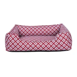Leeby cama impermeable roja para perros