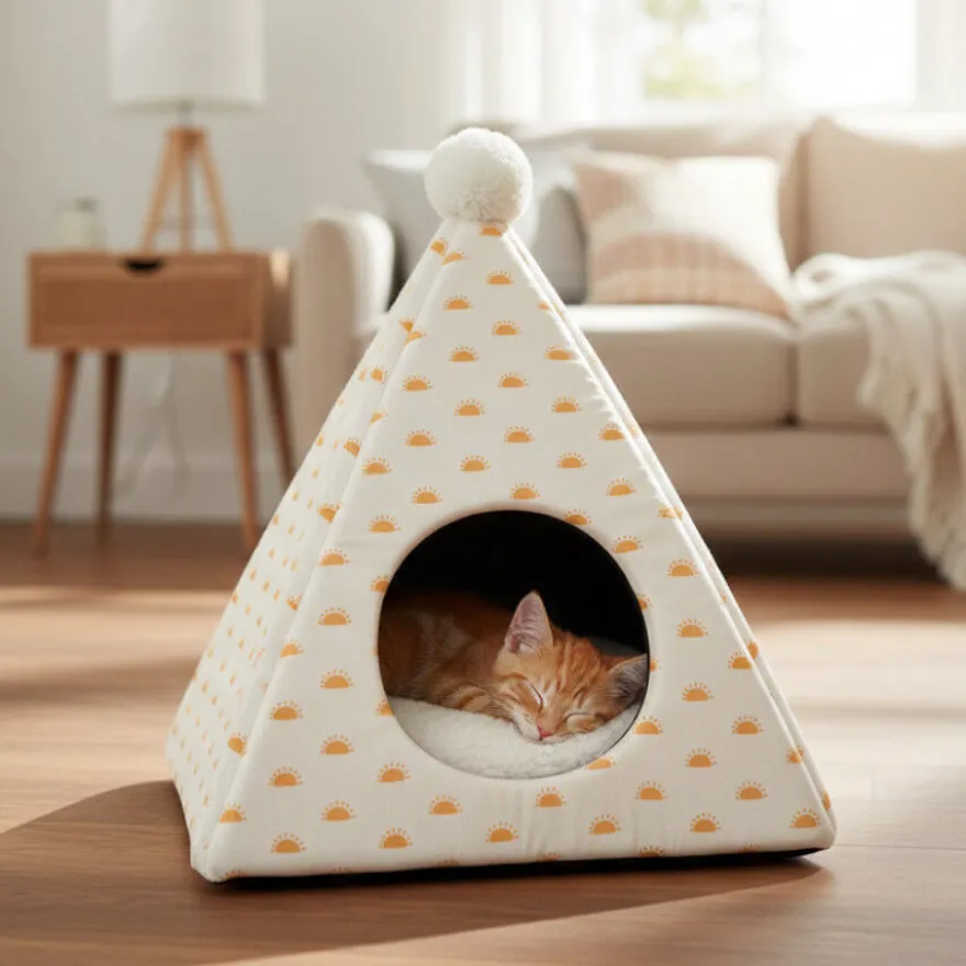 Leeby Cama Pirámide Sol para gatos