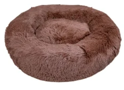 Leeby Cama Redonda Antiestrés Marrón para perros