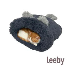 Leeby Cama Saco con Oreja y Cola Gris para gatos