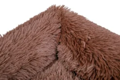 Leeby Cama Suave Antiestrés de Pelo Marrón para perros