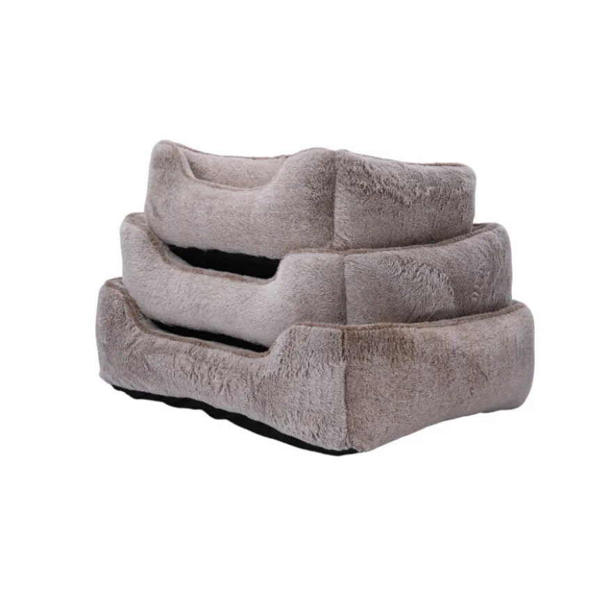 Leeby cama suave gris oscuro para perros