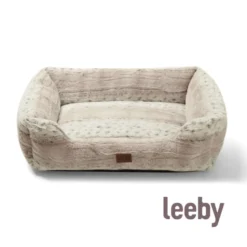 Leeby cama suave leopardo print para perros