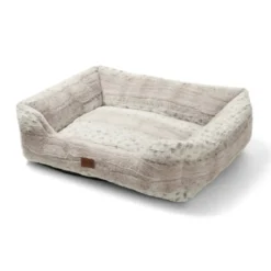 Leeby cama suave leopardo print para perros