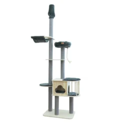 Leeby Cloud Collection torre rascador de techo con cama y juguete para gatos
