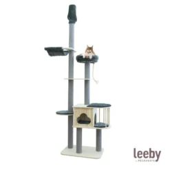 Leeby Cloud Collection torre rascador de techo con cama y juguete para gatos