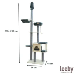 Leeby Cloud Collection torre rascador de techo con cama y juguete para gatos