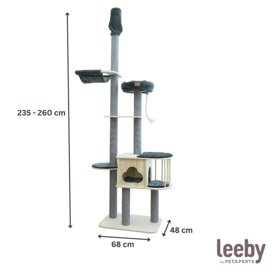 Leeby Cloud Collection torre rascador de techo con cama y juguete para gatos