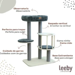 Leeby Cloud Collection torre rascador con cama para gatos