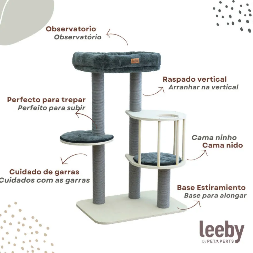 Leeby Cloud Collection torre rascador con cama para gatos
