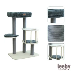 Leeby Cloud Collection torre rascador con cama para gatos