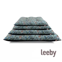 Leeby Cojín Acolchado Turquesa de Flores para perros