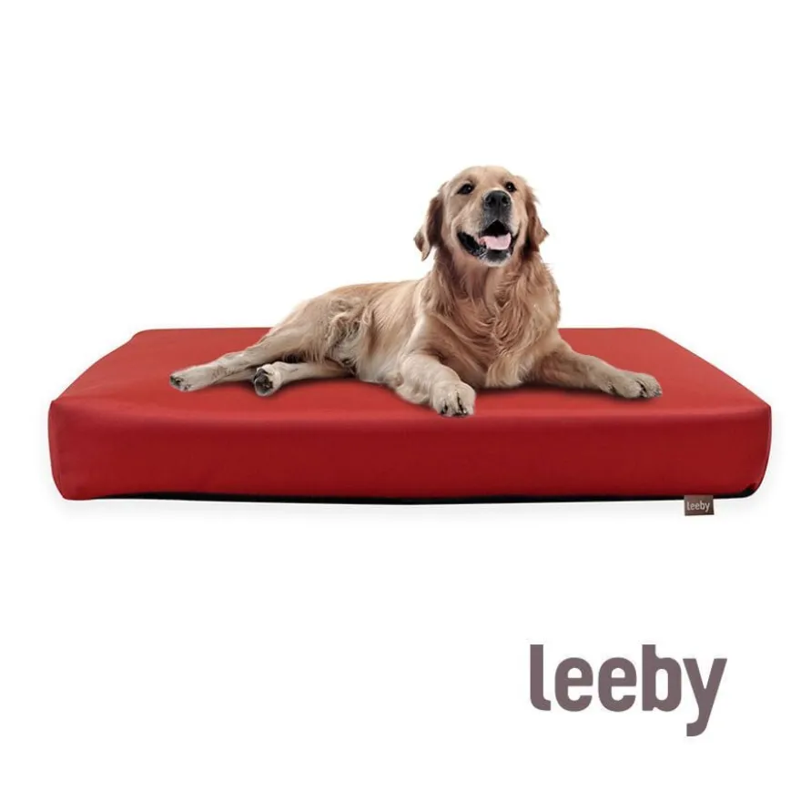 Leeby Cojín Waterproof Anti Pelos Rojo para perros