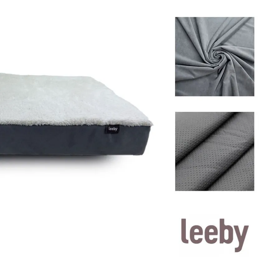 Leeby Colchón Ortopédico Viscoelástico Gris para perros