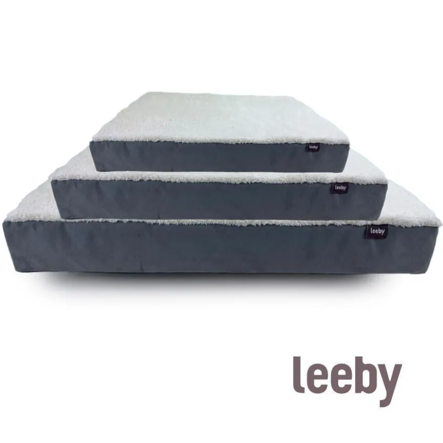 Leeby Colchón Ortopédico Viscoelástico Gris para perros