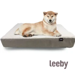 Leeby Colchón Ortopédico Viscoelástico Marrón y Blanco para perros