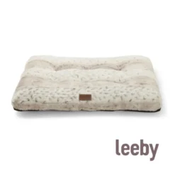 Leeby colchón suave leopardo print para perros
