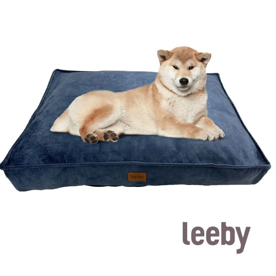 Leeby Colchoneta Impermeable y Desenfundable Azul Marino para perros
