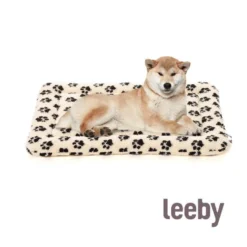 Leeby Colchoneta Suave con Estampado de Huellas para perros