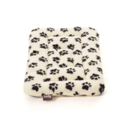 Leeby Colchoneta Suave con Estampado de Huellas para perros