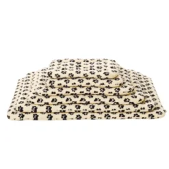 Leeby Colchoneta Suave con Estampado de Huellas para perros