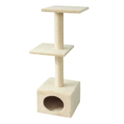 Leeby Colette torre rascador con cama nido beige para gatos