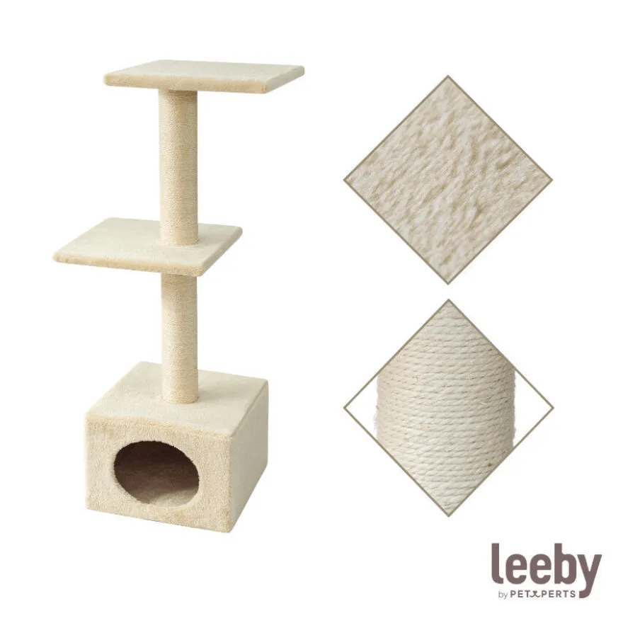 Leeby Colette torre rascador con cama nido beige para gatos