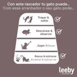 Leeby Colette torre rascador con cama nido beige para gatos