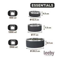 Leeby Comedero Acero Inoxidable para perros y gatos