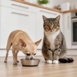 Leeby Comedero Acero Inoxidable con Base Goma para perros y gatos