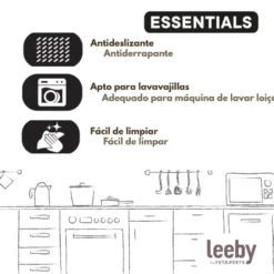 Leeby Comedero Acero Inoxidable con Base Goma para perros y gatos