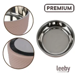 Leeby Comedero Antideslizante Acero Inoxidable para perros