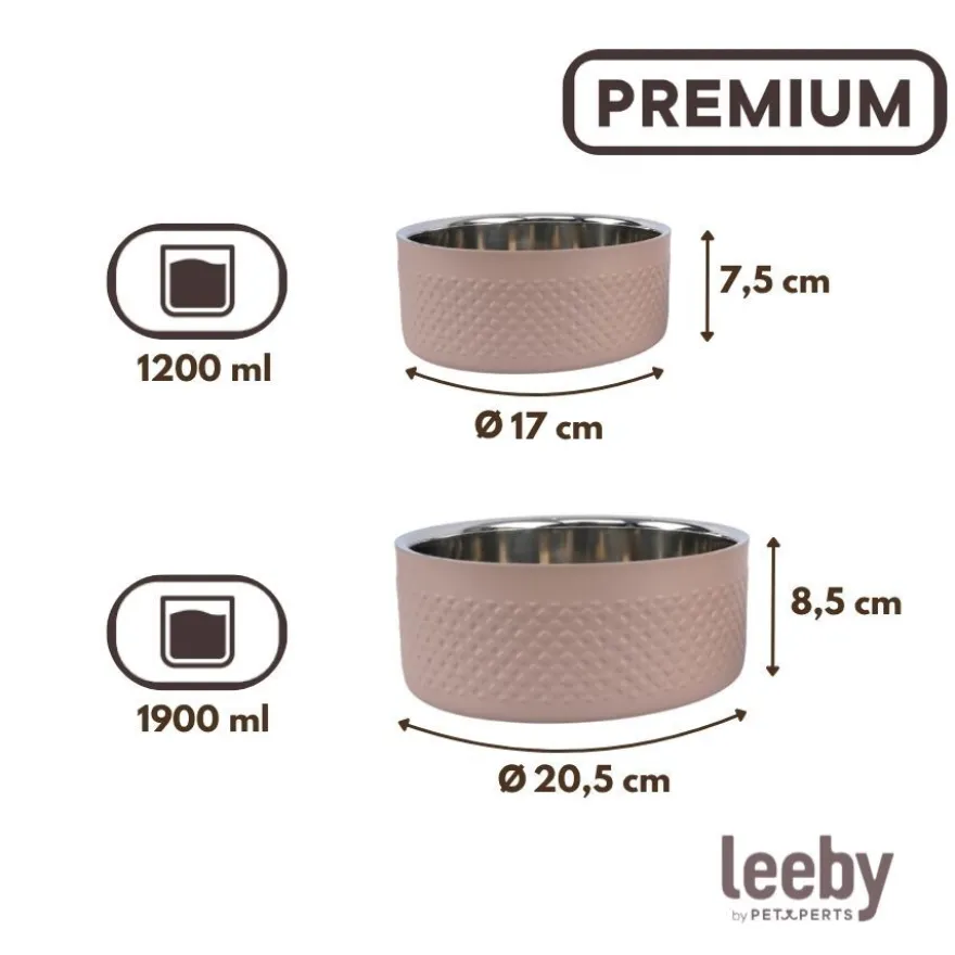 Leeby Comedero Antideslizante Acero Inoxidable para perros