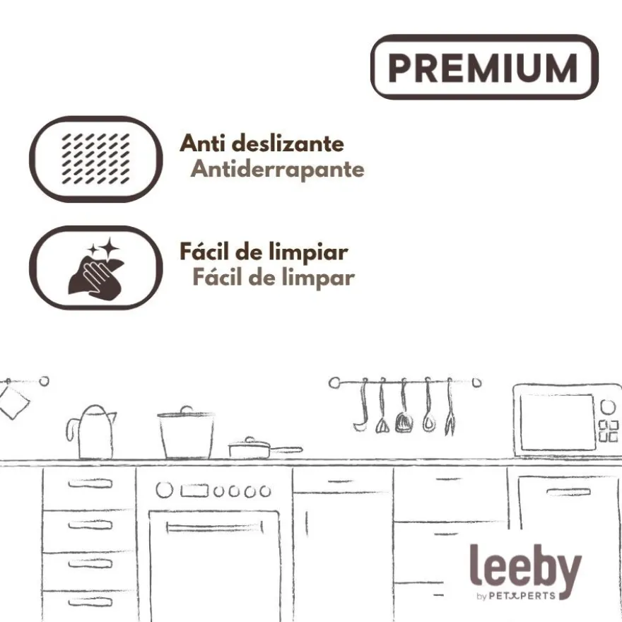 Leeby Comedero Antideslizante Acero Inoxidable para perros