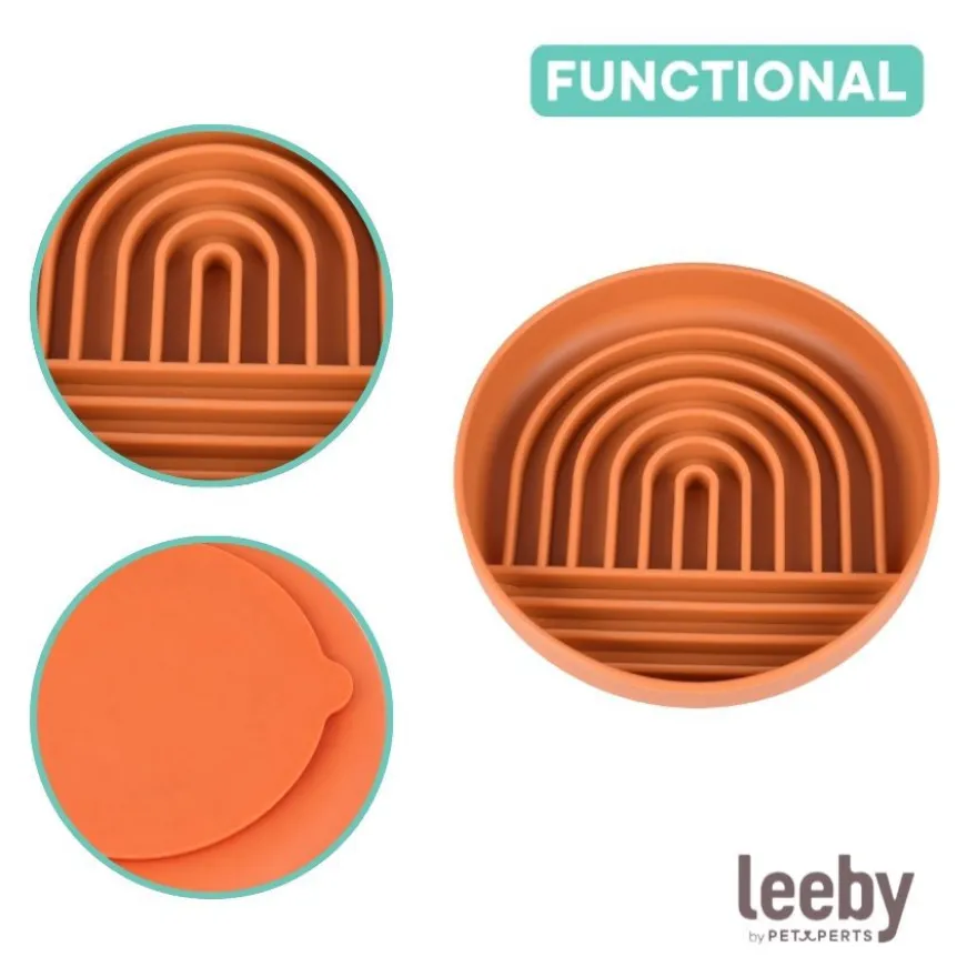 Leeby Comedero Antivoracidad Naranja para perros