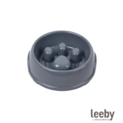 Leeby Comedero Antivoracidad Azul con Relieve de Huella para perros