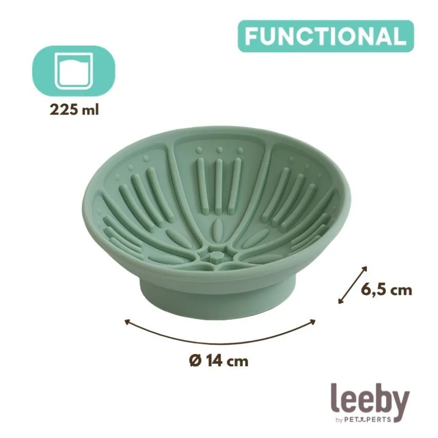 Leeby Comedero Antivoracidad Verde para perros y gatos