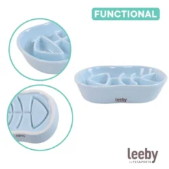 Leeby Comedero Antivoracidad de Cerámica para gatos