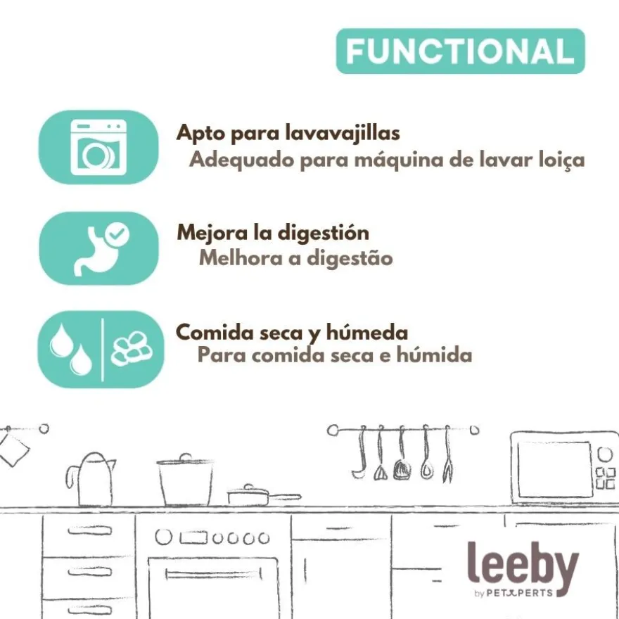 Leeby Comedero Antivoracidad de Cerámica para gatos