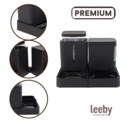 Leeby Comedero Automático y Dispensador de Agua 2 en 1 para perros y gatos