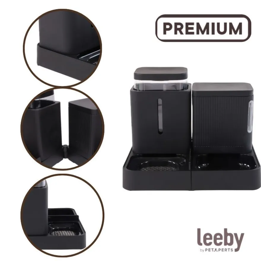 Leeby Comedero Automático y Dispensador de Agua 2 en 1 para perros y gatos