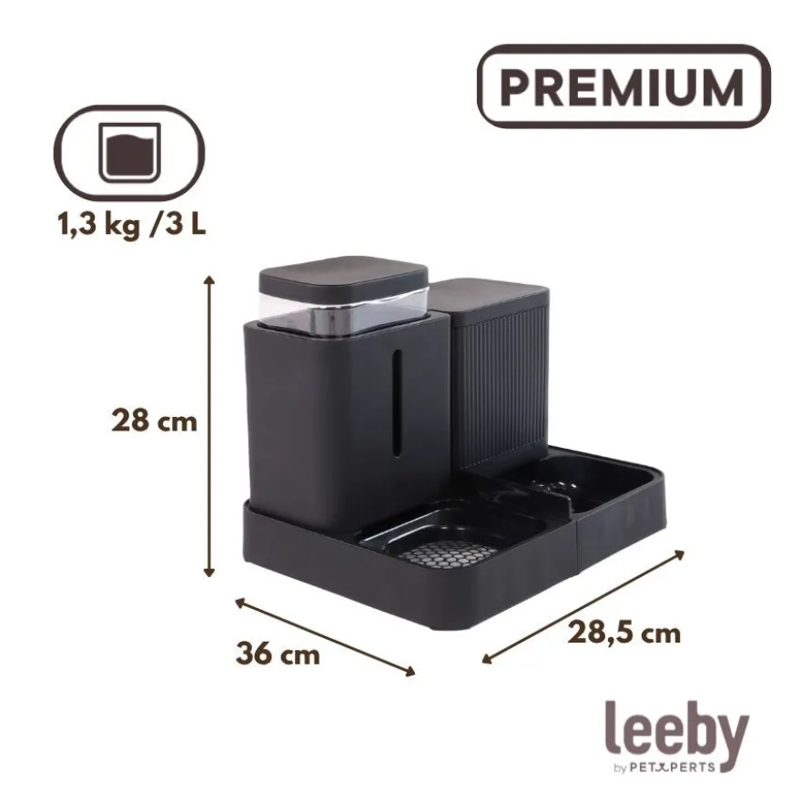 Leeby Comedero Automático y Dispensador de Agua 2 en 1 para perros y gatos