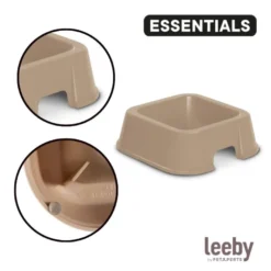 Leeby Comedero Cuadrado Taupe para perros