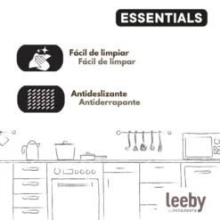 Leeby Comedero Doble de Acero Inoxidable con Soporte para perros y gatos